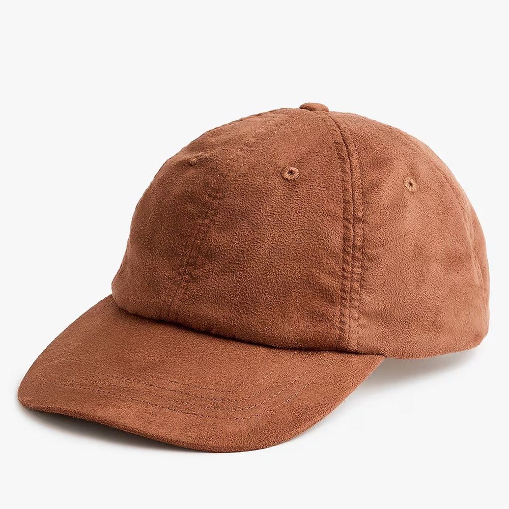NWT! J Crew Factory - Faux-Suede Baseball Cap - Antique Oak Brown